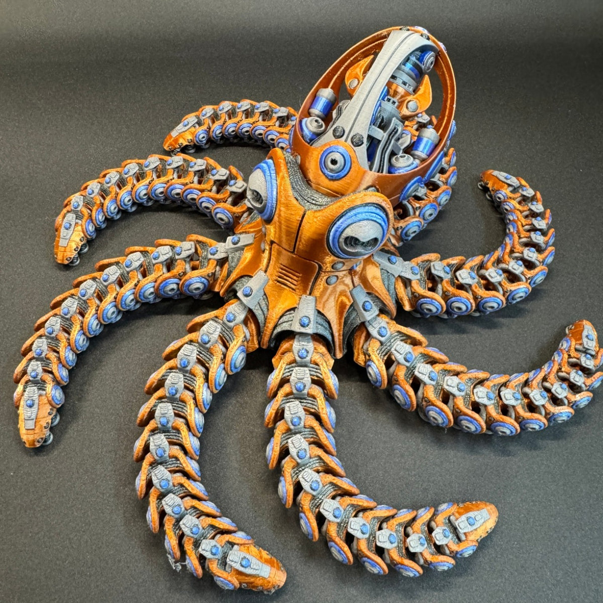 Robo Octopus 3D Printed Mechanical Octopus Cyberpunk Collectible 12'' across