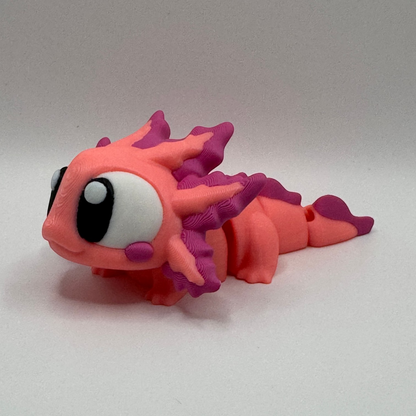 3D Printed Articulated Axolotl – Pink
