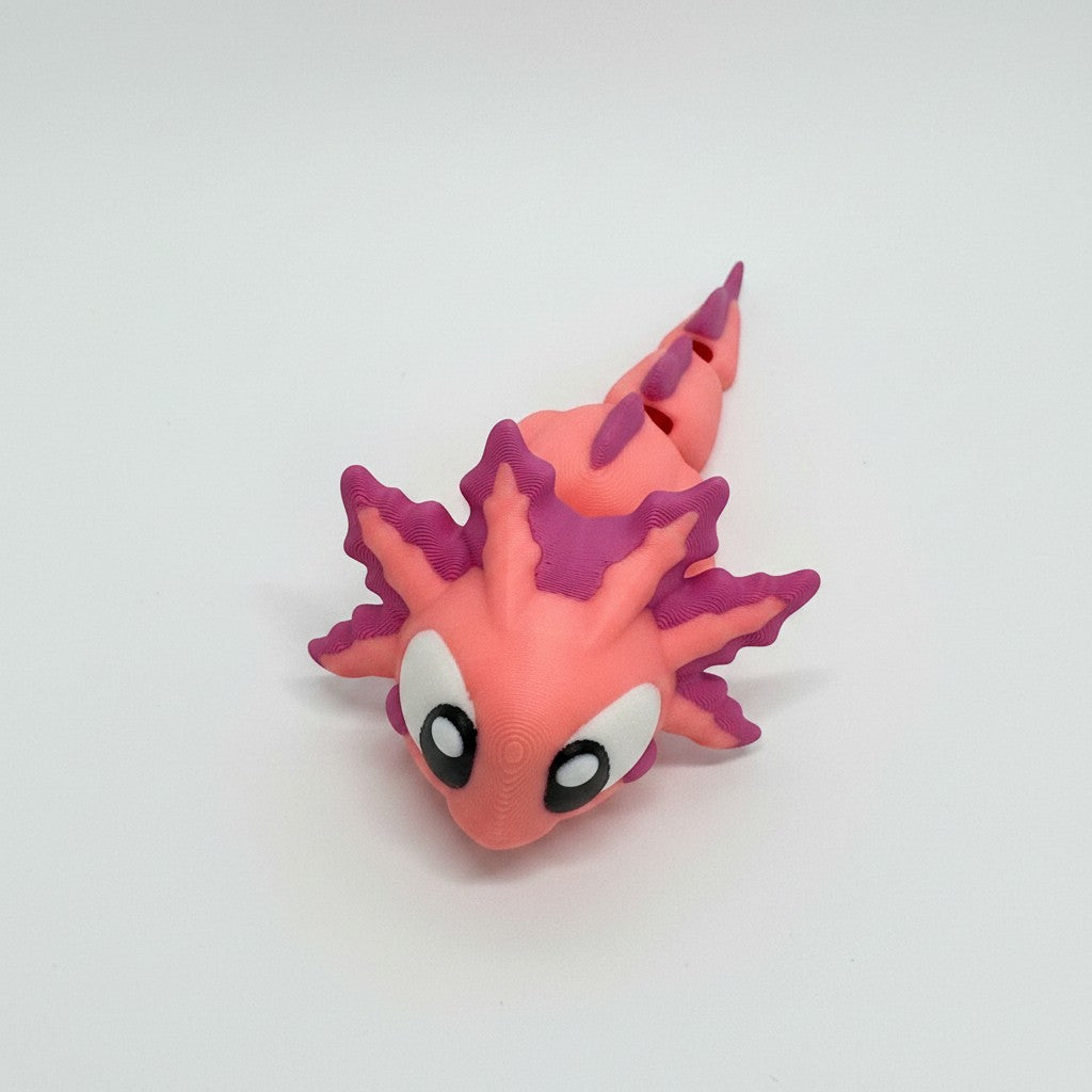 3D Printed Articulated Axolotl – Pink