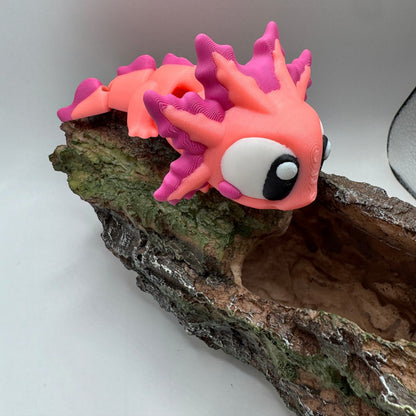 3D Printed Articulated Axolotl – Pink