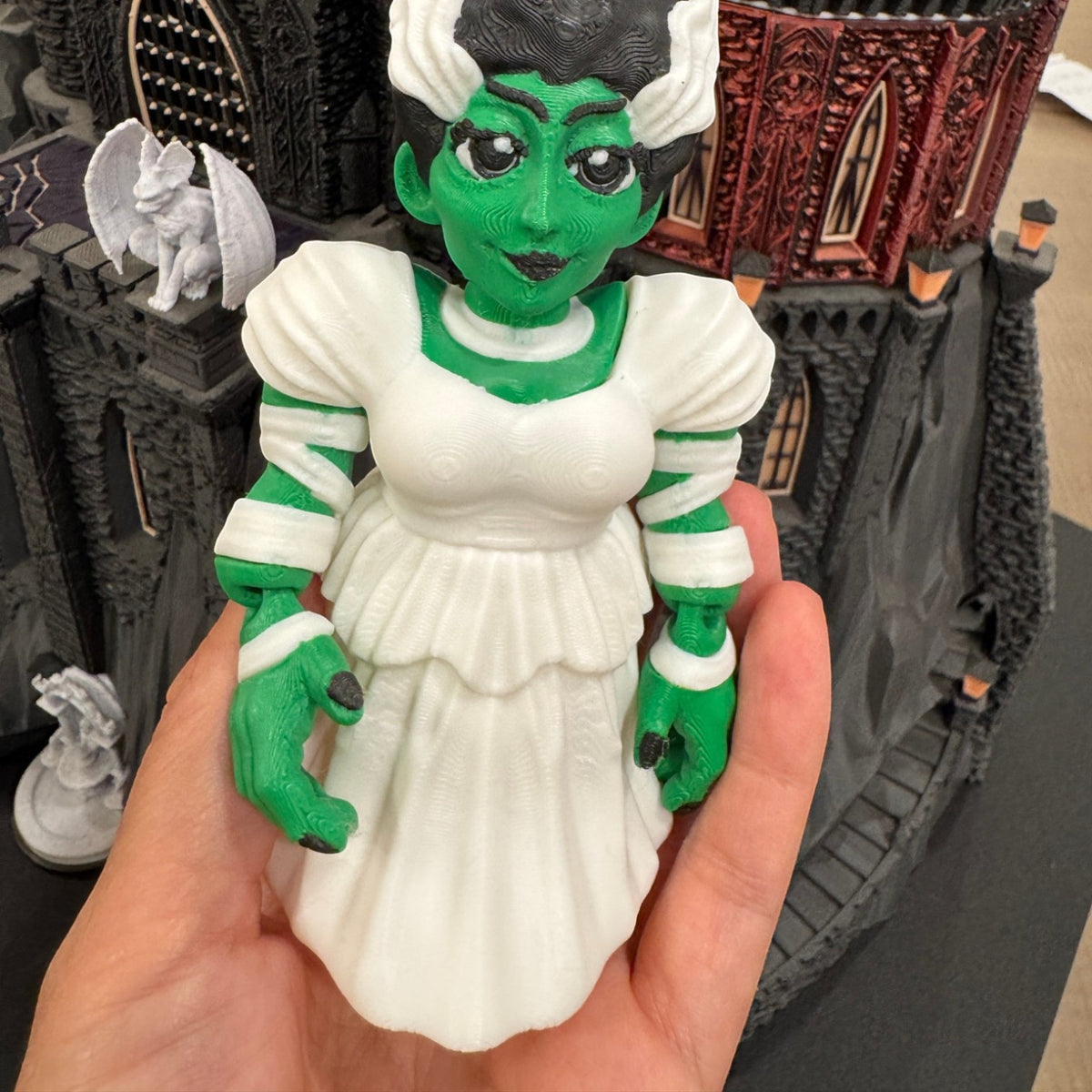 Frankenstein Monster & Bride 3D Printed Figurine Set