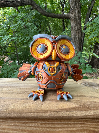 Cyber Owl 3D Printed Robot Owl Collectible