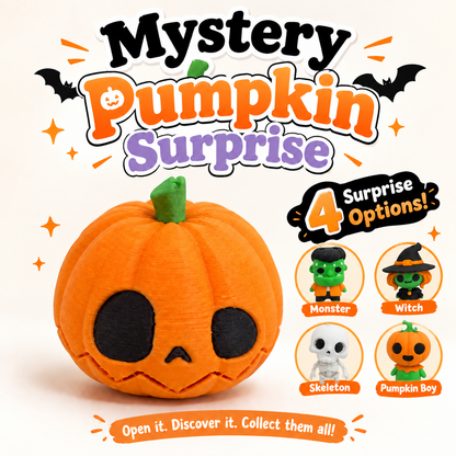 Halloween Mystery Pumpkin – 3D Printed Surprise Keychain - 1 of 4 Spooky Halloween Character Keychains