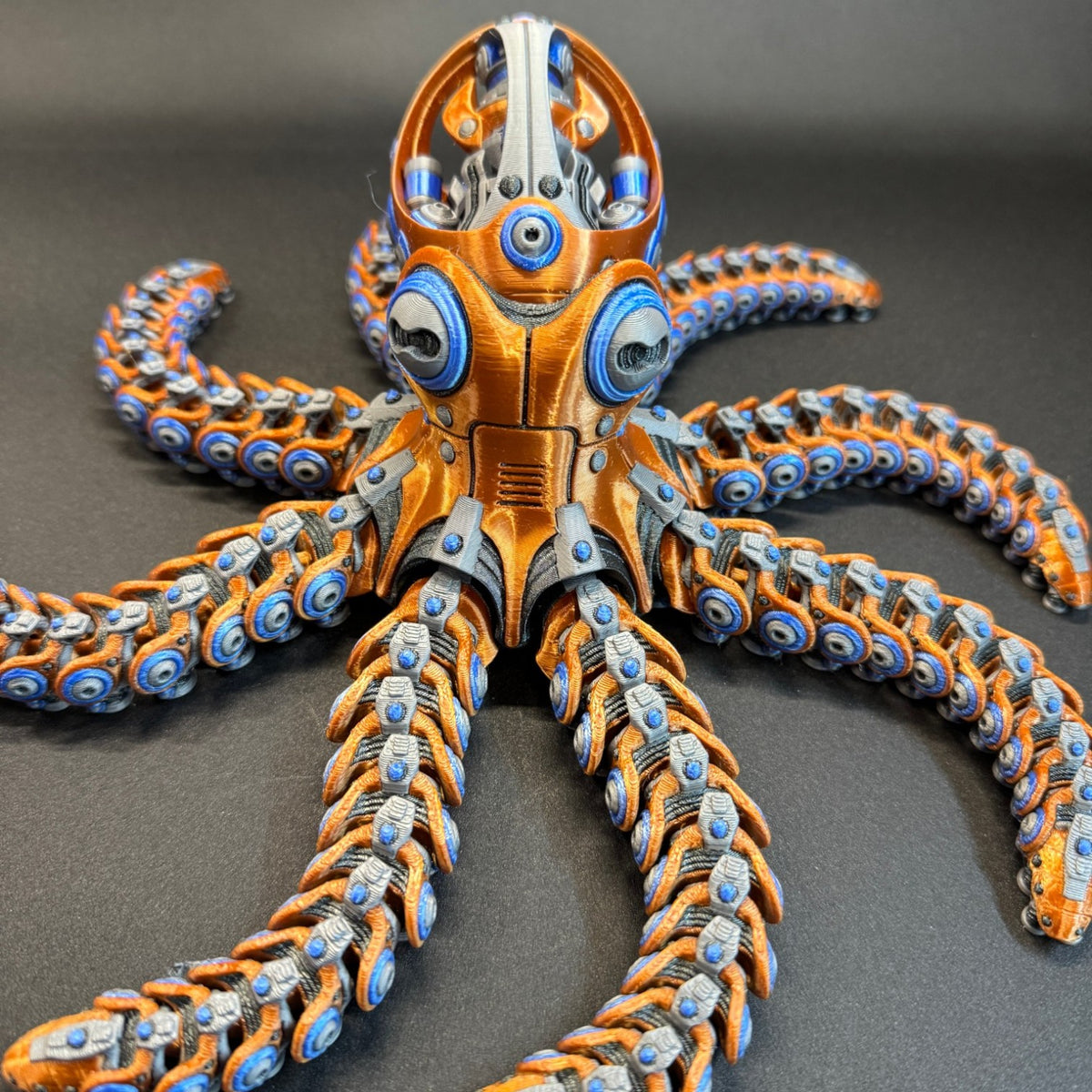 Robo Octopus 3D Printed Mechanical Octopus Cyberpunk Collectible 12'' across