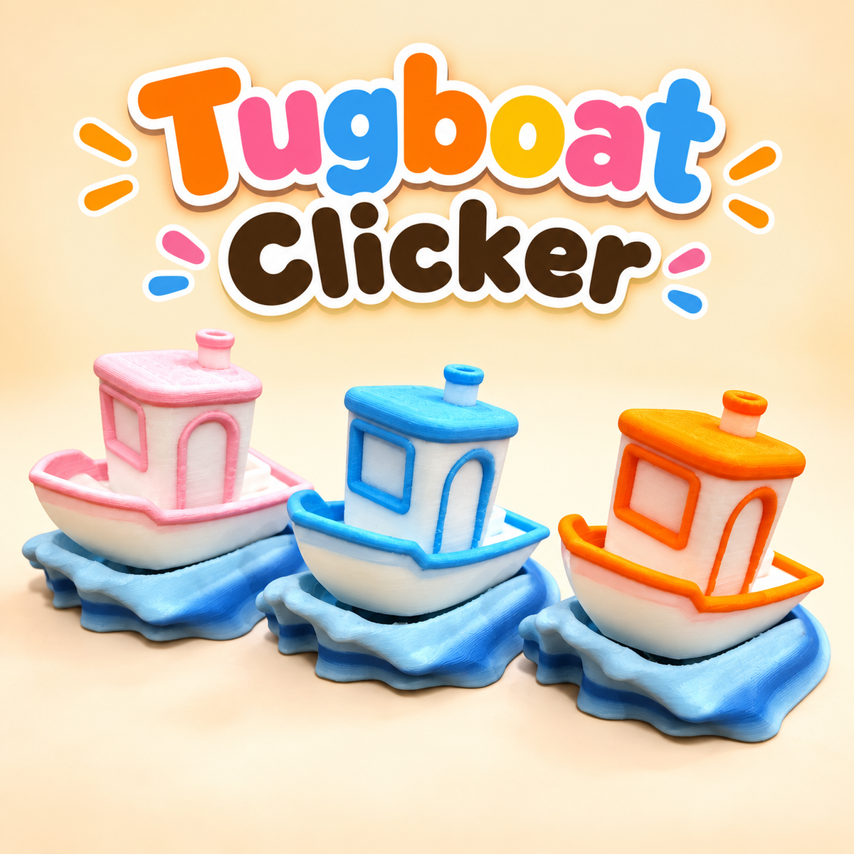 3D Printed Tugboat Clicker Fidget Toy | Mini Boat