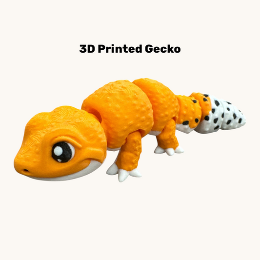 Gecko Figure - Orange with Spotted Tail